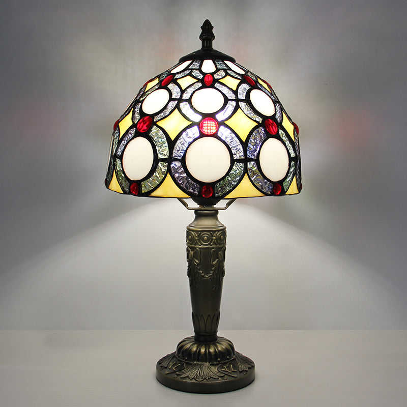Tiffany Style Table Lamp, Classic Stained Glass Lamp, Vintage Elegant Decorative Accent Lighting for Living Room, Bedroom, Office & Boutique, 1 Pack & 2 Pack