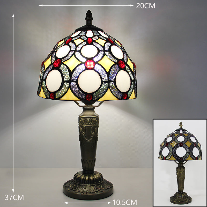 Tiffany Style Table Lamp, Classic Stained Glass Lamp, Vintage Elegant Decorative Accent Lighting for Living Room, Bedroom, Office & Boutique, 1 Pack & 2 Pack