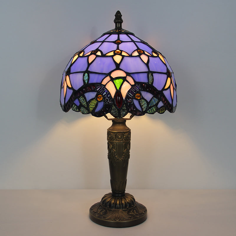 Tiffany Style Table Lamp, Classic Stained Glass Lamp, Vintage Elegant Decorative Accent Lighting for Living Room, Bedroom, Office & Boutique, 1 Pack & 2 Pack