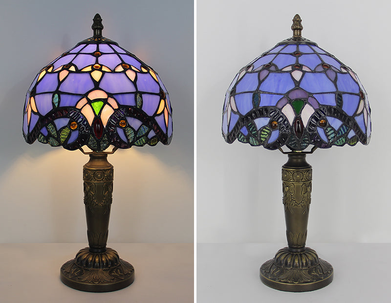Tiffany Style Table Lamp, Classic Stained Glass Lamp, Vintage Elegant Decorative Accent Lighting for Living Room, Bedroom, Office & Boutique, 1 Pack & 2 Pack