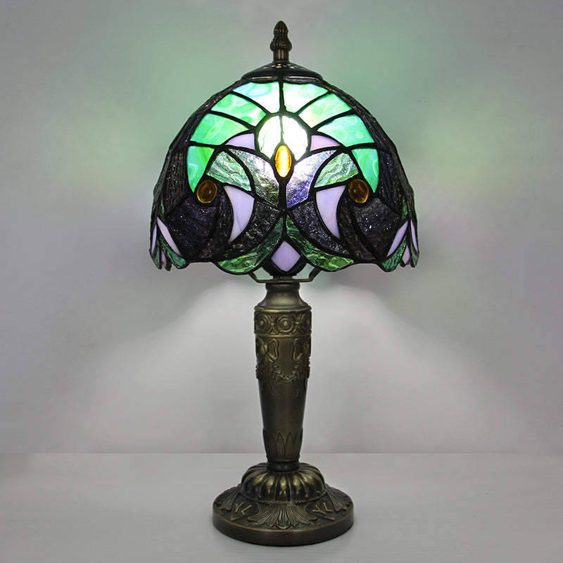 Tiffany Style Table Lamp, Classic Stained Glass Lamp, Vintage Elegant Decorative Accent Lighting for Living Room, Bedroom, Office & Boutique, 1 Pack & 2 Pack