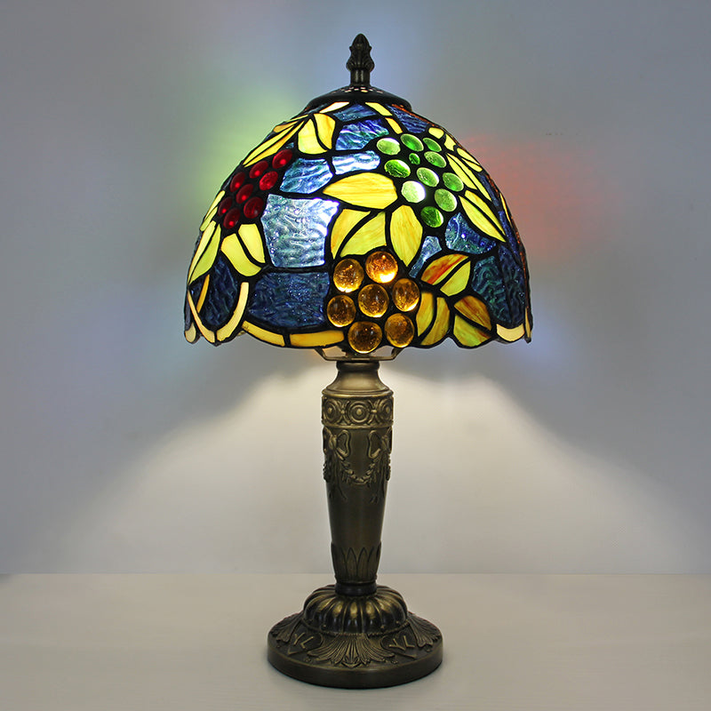 Tiffany Style Table Lamp, Nature Stained Glass Lamp, Vintage Decorative Lighting with Peacock, Dragonfly & Floral Designs for Home, Cafe & Restaurant, 1 Pack & 2 Pack