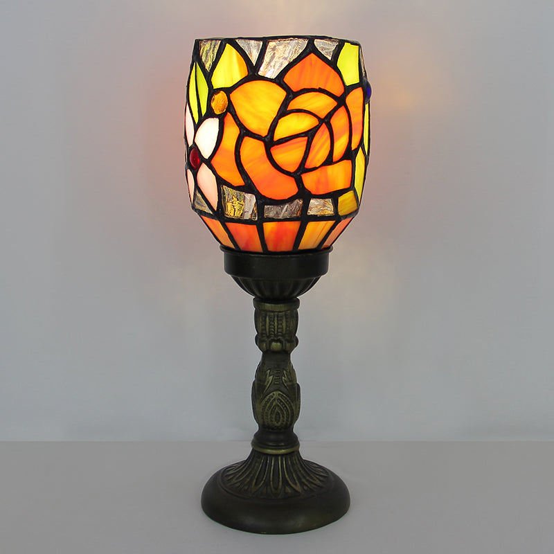 Tiffany Style Table Lamp, Vintage Stained Glass Accent Lamp for Bedroom, Bedside Table, Office Desk & Home Decor, 1 Pack