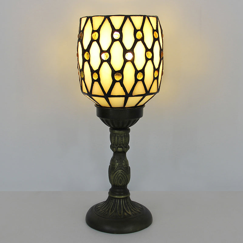 Tiffany Style Table Lamp, Vintage Stained Glass Accent Lamp for Bedroom, Bedside Table, Office Desk & Home Decor, 1 Pack