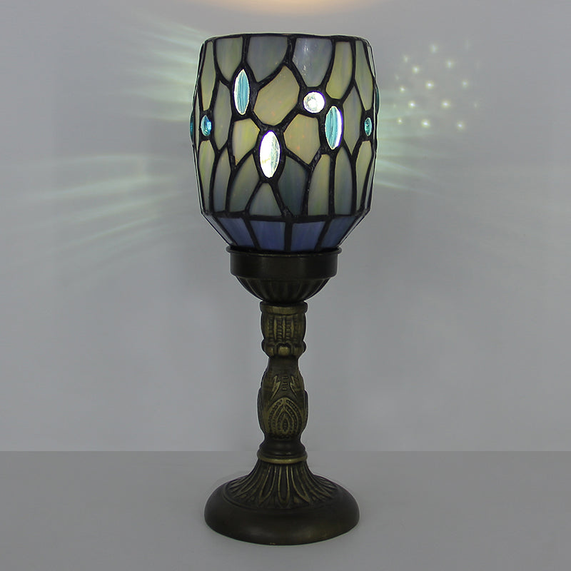 Tiffany Style Table Lamp, Vintage Stained Glass Accent Lamp for Bedroom, Bedside Table, Office Desk & Home Decor, 1 Pack