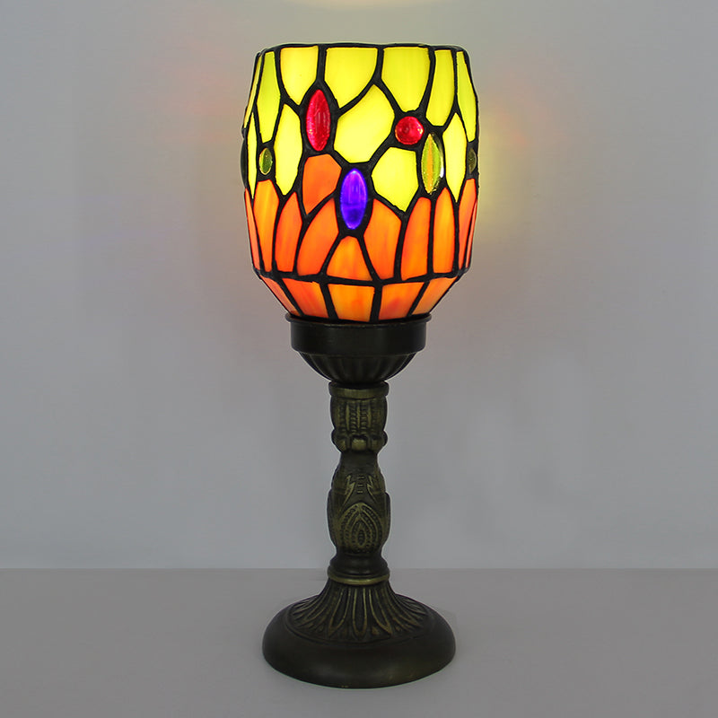 Tiffany Style Table Lamp, Vintage Stained Glass Accent Lamp for Bedroom, Bedside Table, Office Desk & Home Decor, 1 Pack
