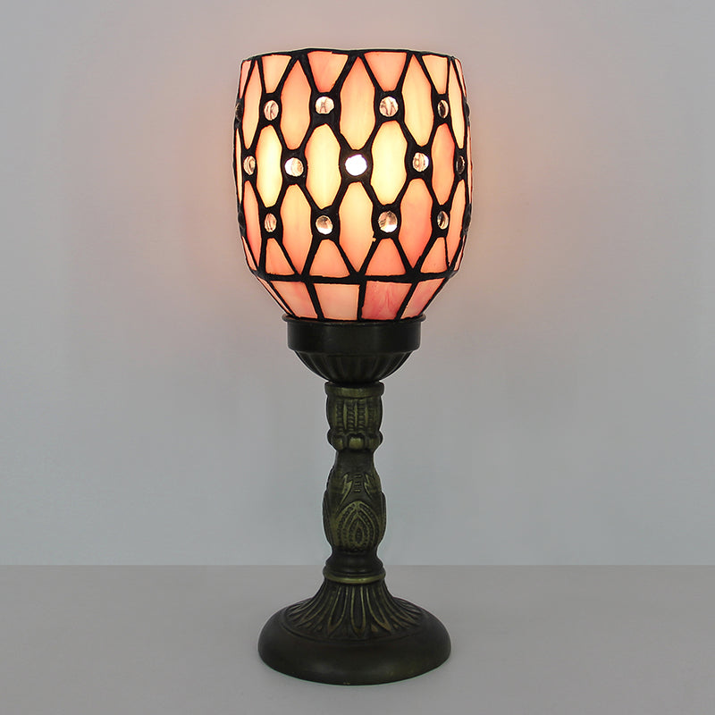 Tiffany Style Table Lamp, Vintage Stained Glass Accent Lamp for Bedroom, Bedside Table, Office Desk & Home Decor, 1 Pack