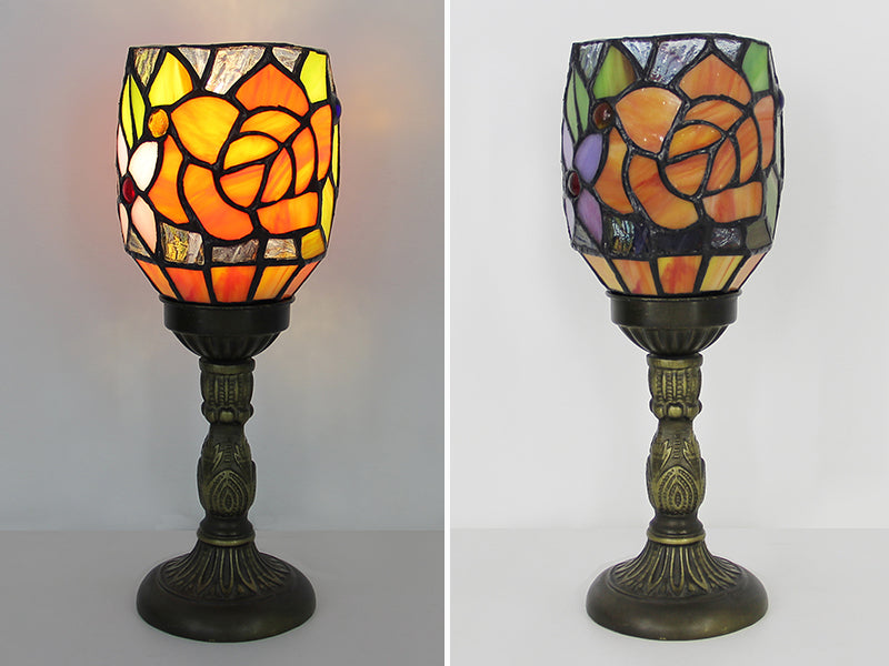 Tiffany Style Table Lamp, Vintage Stained Glass Accent Lamp for Bedroom, Bedside Table, Office Desk & Home Decor, 1 Pack