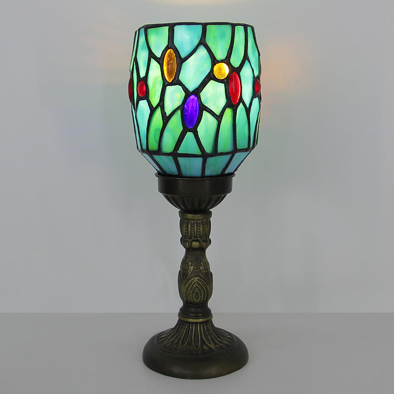 Tiffany Style Table Lamp, Vintage Stained Glass Accent Lamp for Bedroom, Bedside Table, Office Desk & Home Decor, 1 Pack