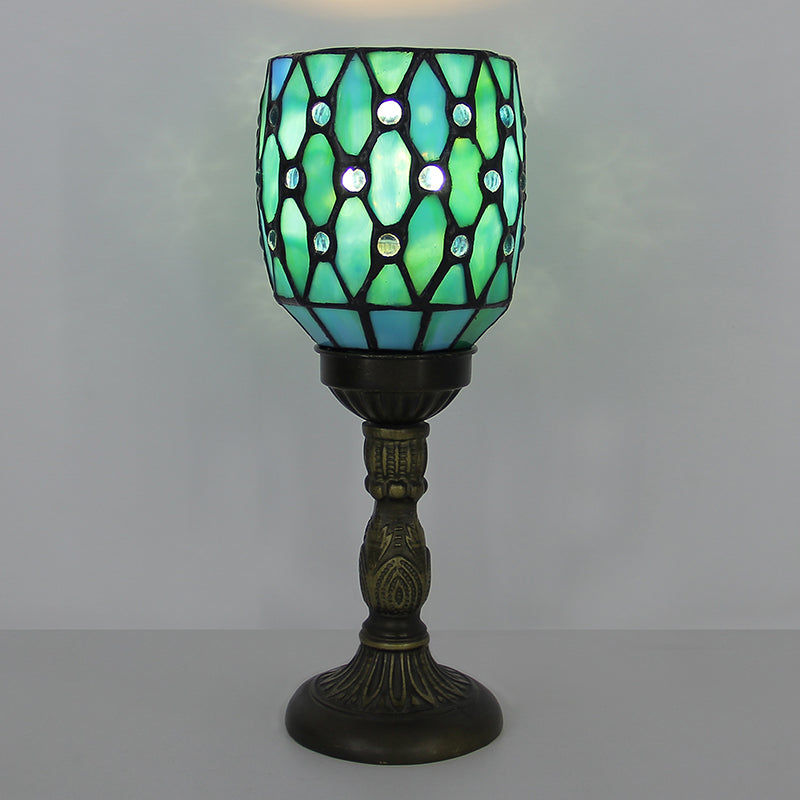 Tiffany Style Table Lamp, Vintage Stained Glass Accent Lamp for Bedroom, Bedside Table, Office Desk & Home Decor, 1 Pack