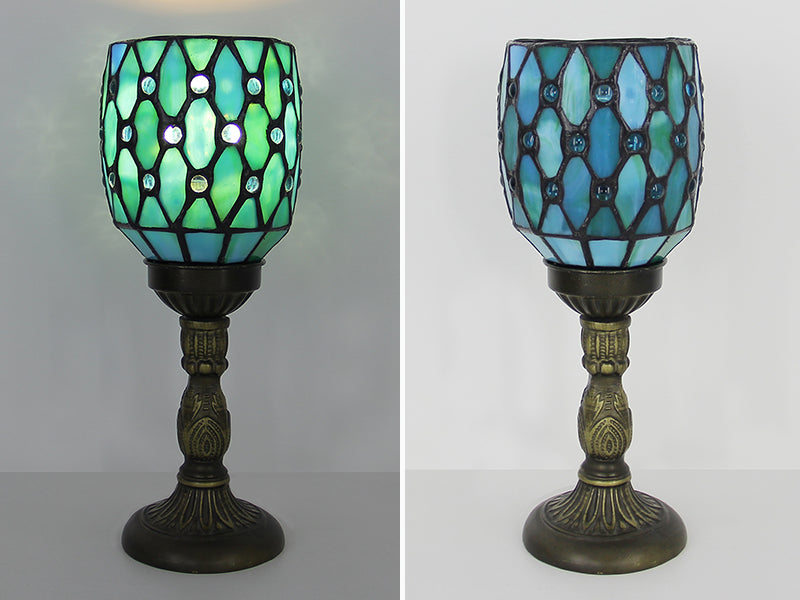 Tiffany Style Table Lamp, Vintage Stained Glass Accent Lamp for Bedroom, Bedside Table, Office Desk & Home Decor, 1 Pack