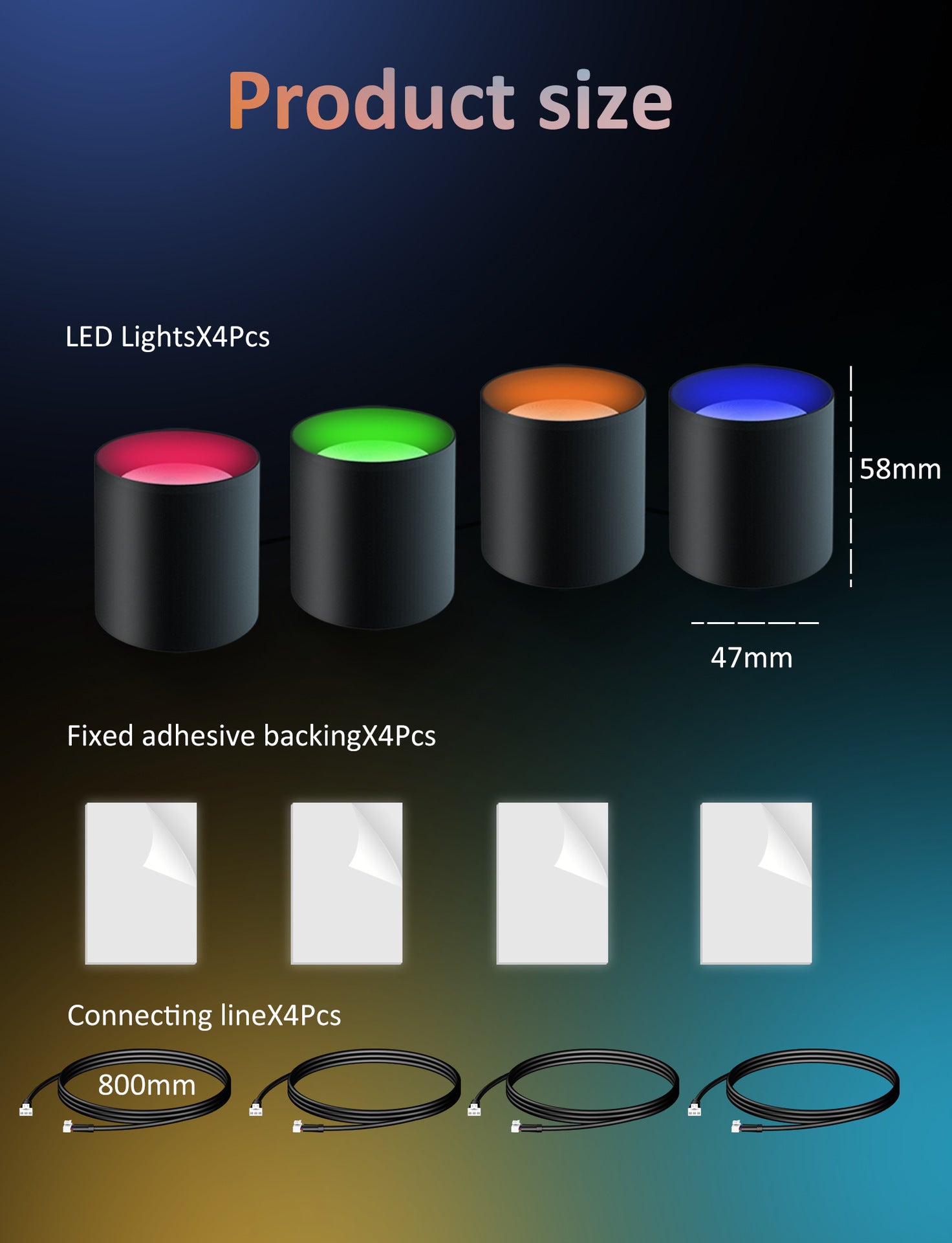 Smart RGBIC Wall Light, App Controlled LED Wall Lamp with Color Changing Ambient Lighting, Music Sync for Bedroom, Gaming Room & Modern Home Decor, 4/6 Pack