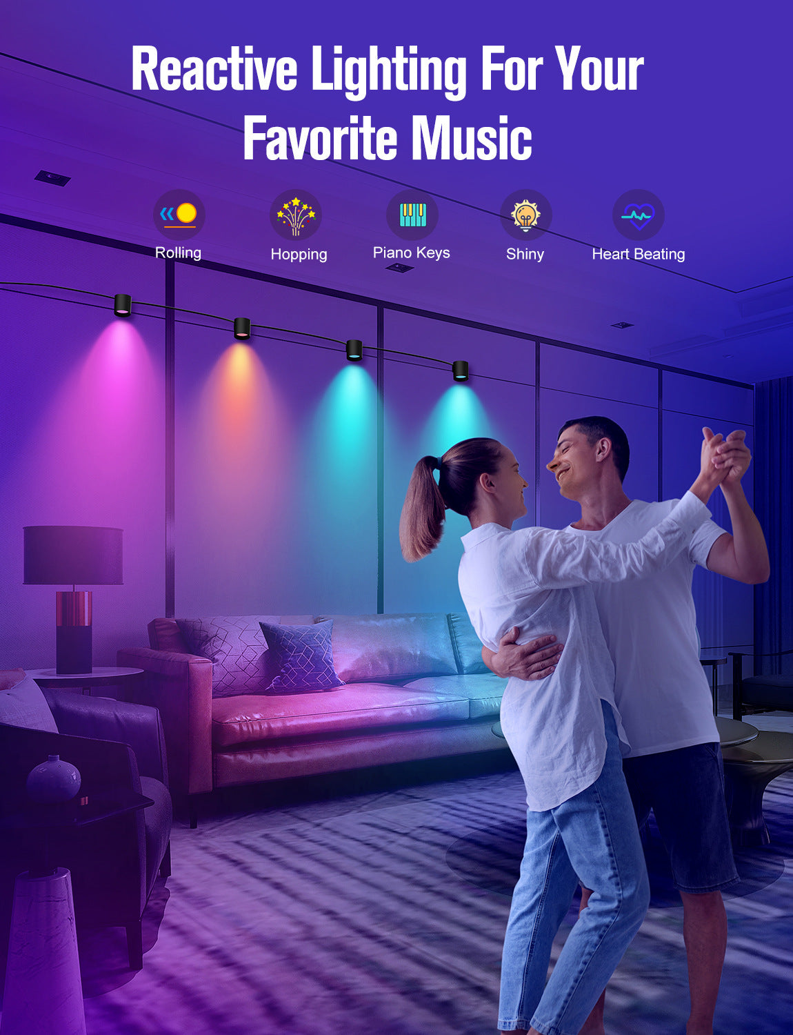 Smart RGBIC Wall Light, App Controlled LED Wall Lamp with Color Changing Ambient Lighting, Music Sync for Bedroom, Gaming Room & Modern Home Decor, 4/6 Pack
