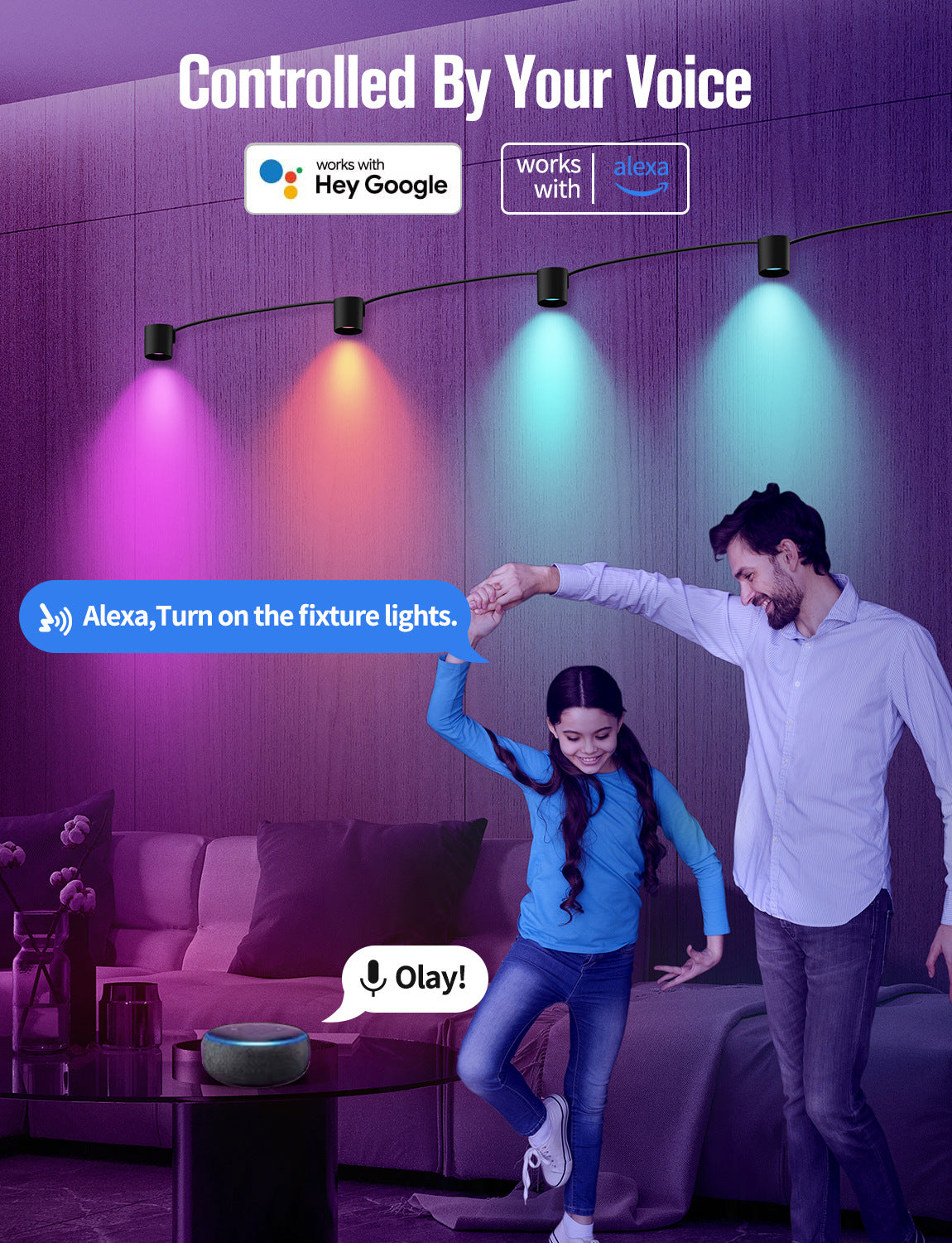 Smart RGBIC Wall Light, App Controlled LED Wall Lamp with Color Changing Ambient Lighting, Music Sync for Bedroom, Gaming Room & Modern Home Decor, 4/6 Pack