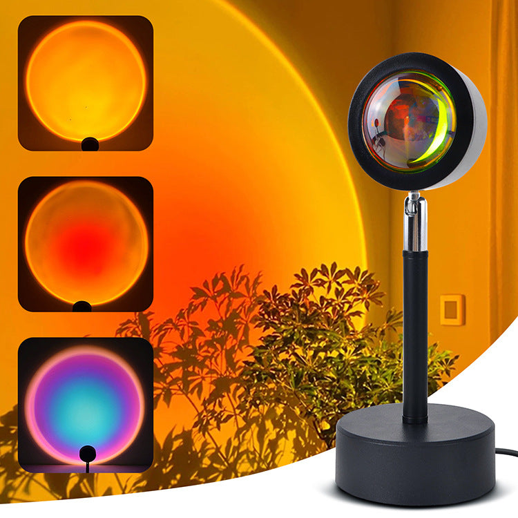Smart RGB Sunset Lamp, App Controlled LED Projection Light with Color Changing Ambient Lighting, Music Sync Mood Lamp for Bedroom, Gaming Room & Home Decor, 1 Pack